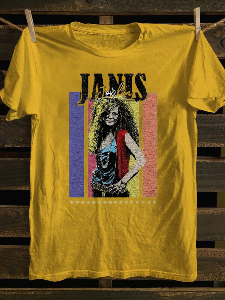 Retro school Vintage Punk Rock Janis Joplin T-shirt