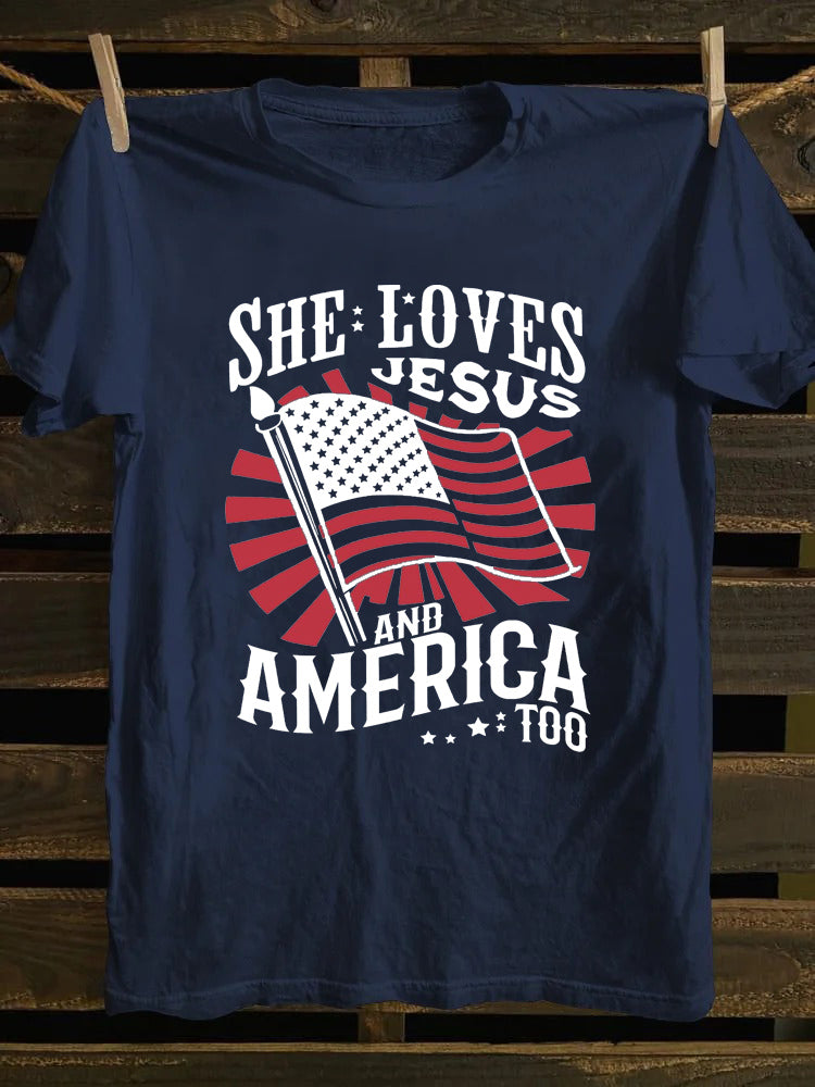 She Loves Jesus And America Too T-shirt