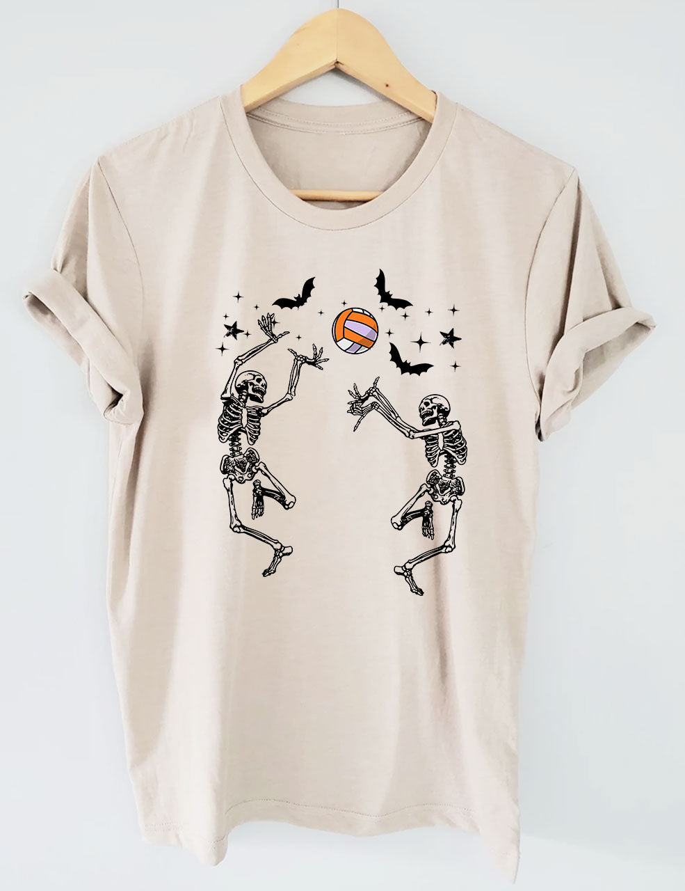 Dancing Skeletons Funny Halloween Volleyball T-shirt