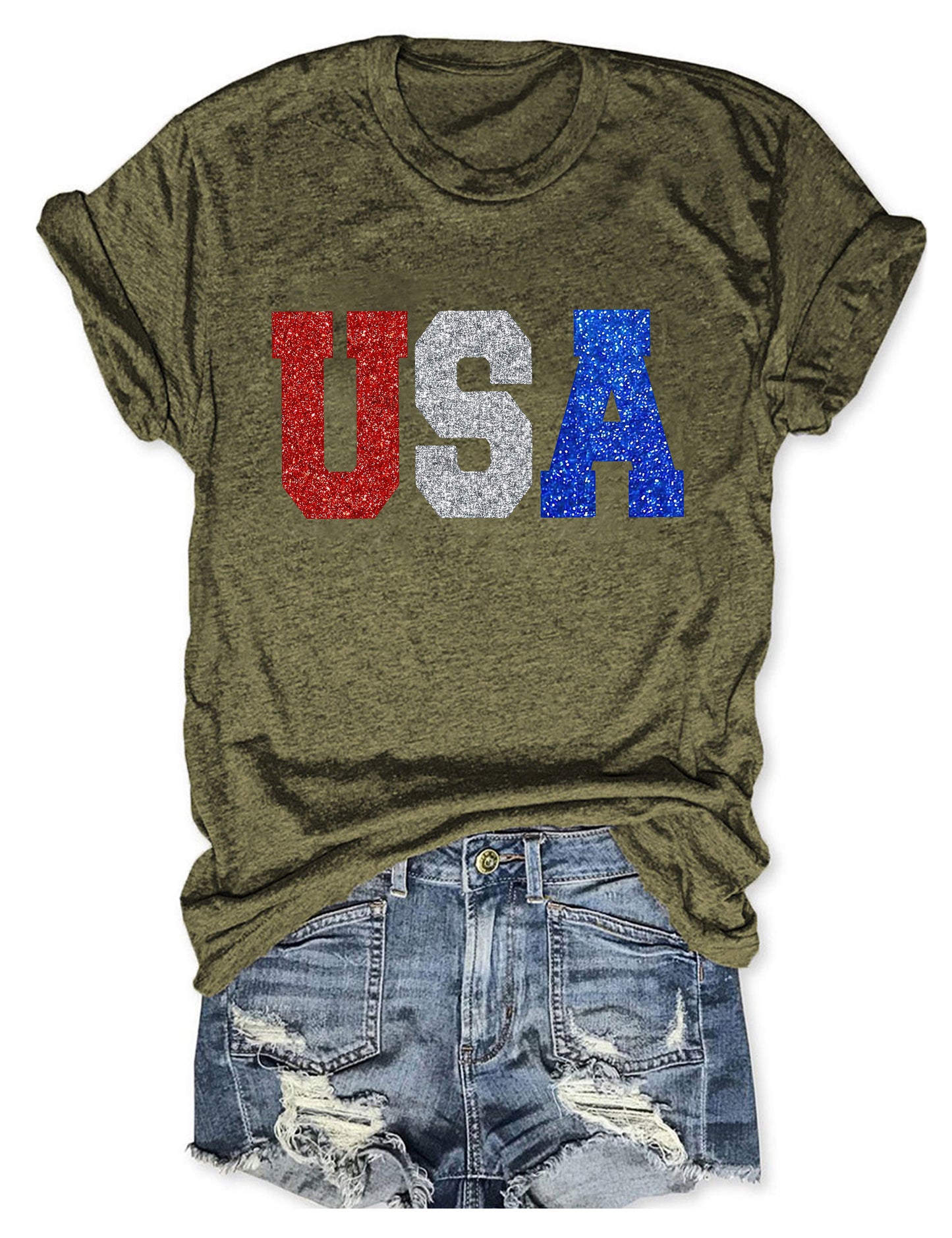 Glitter USA 4th Of July T-shirt