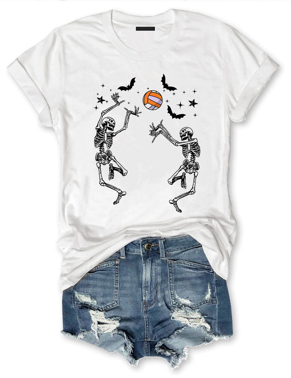 Dancing Skeletons Funny Halloween Volleyball T-shirt