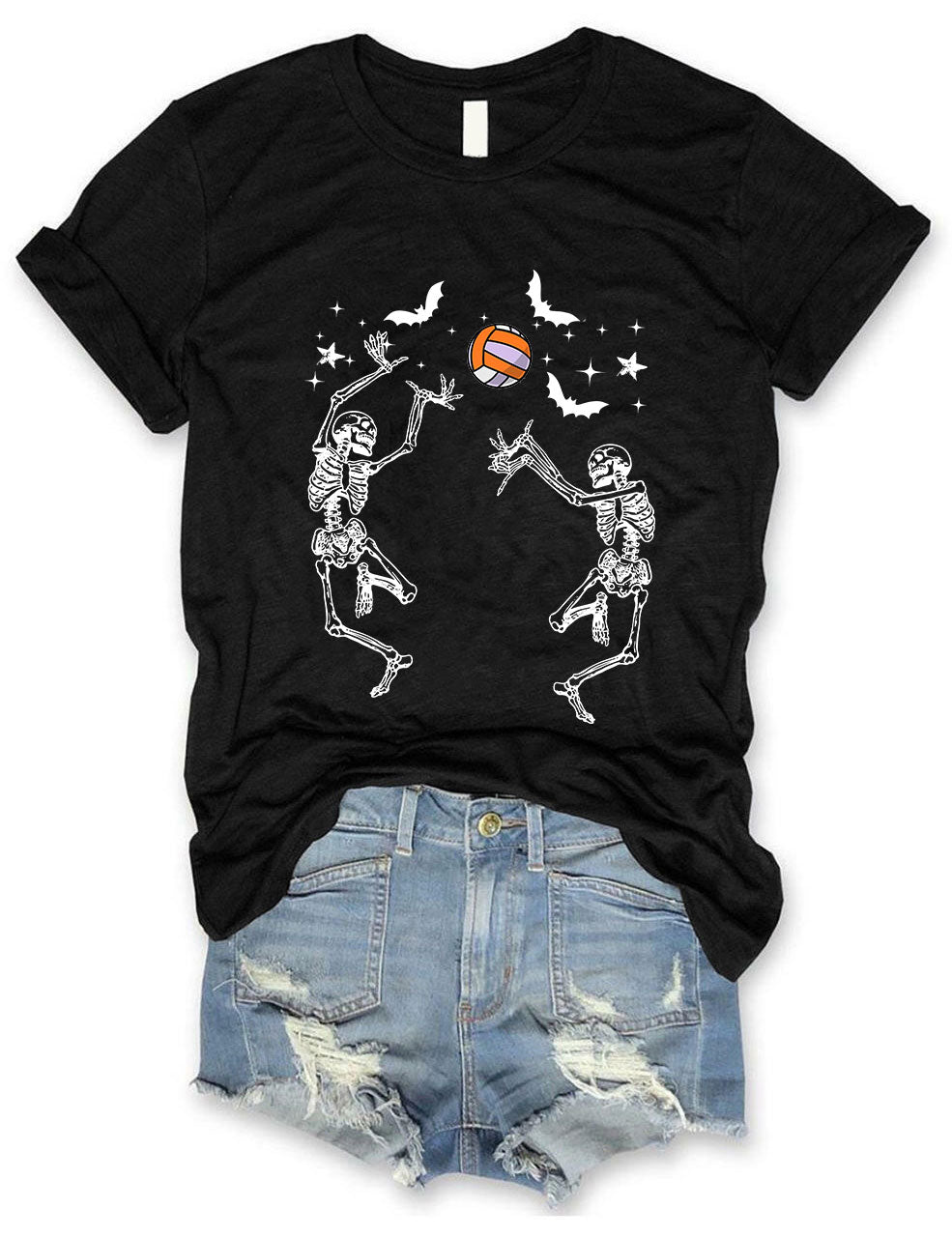 Dancing Skeletons Funny Halloween Volleyball T-shirt