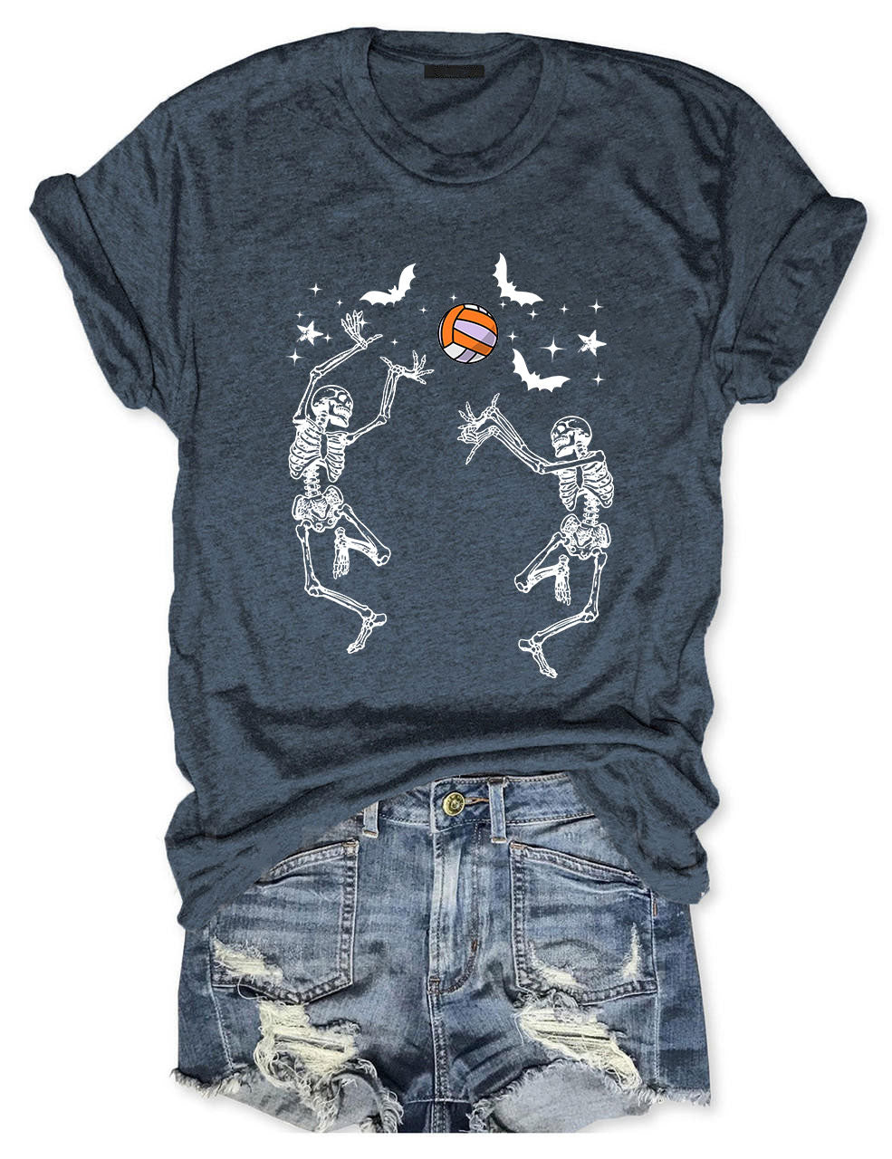 Dancing Skeletons Funny Halloween Volleyball T-shirt