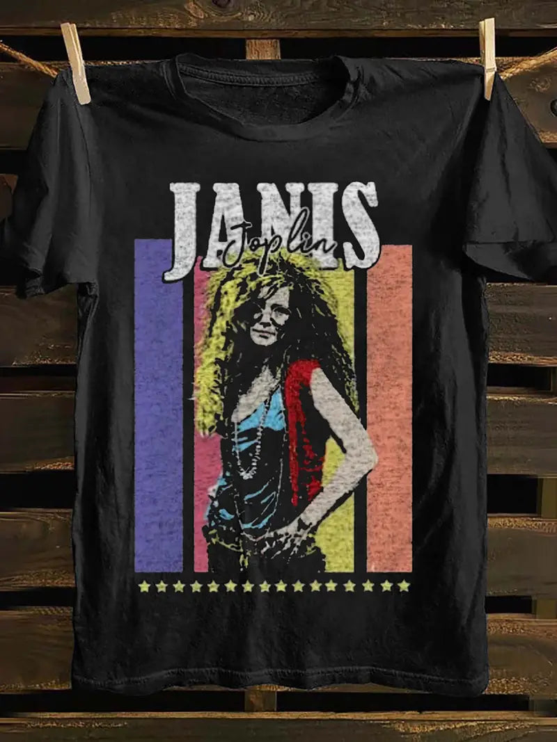 Retro school Vintage Punk Rock Janis Joplin T-shirt