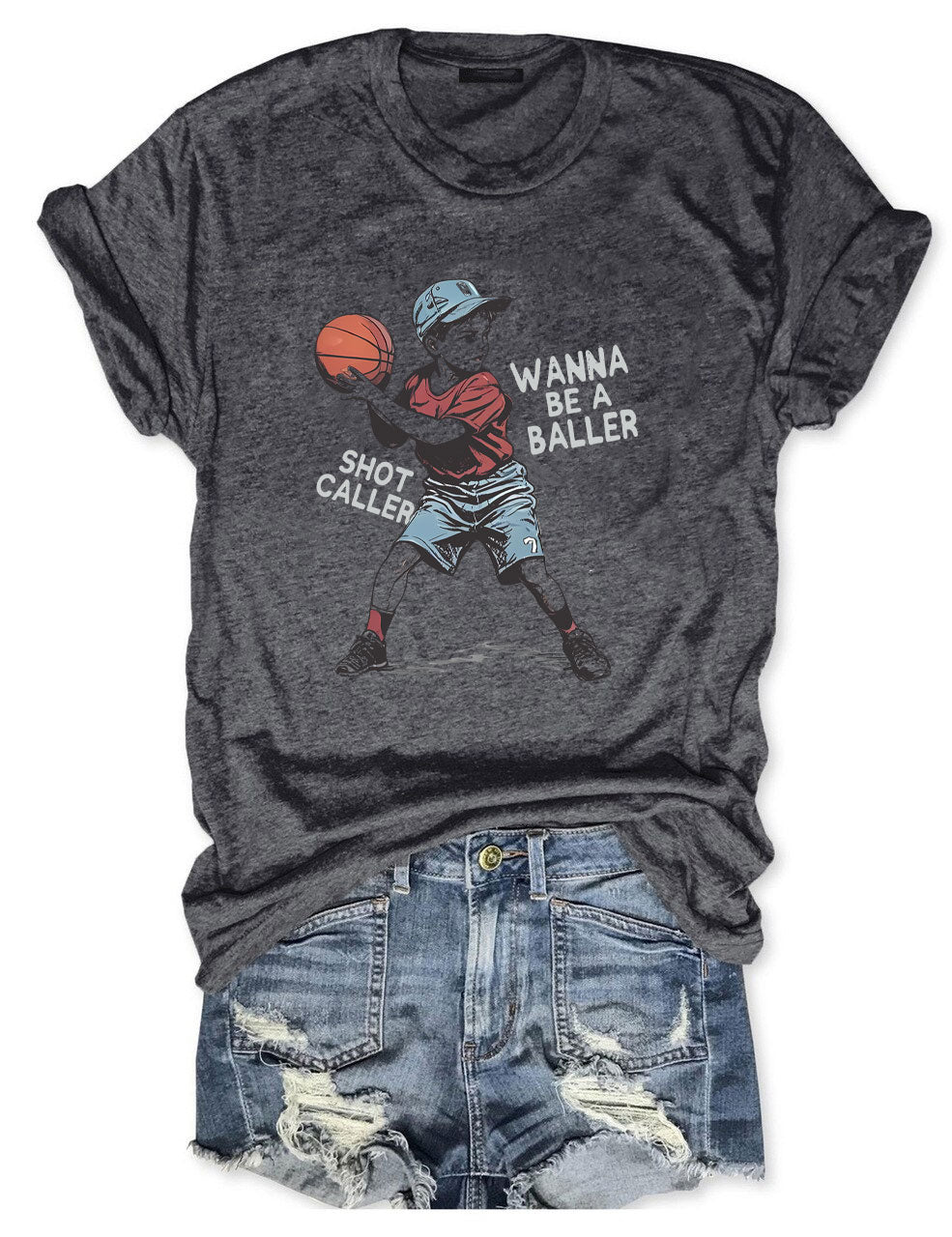 Wanna be a baller shot caller Basketball T-shirt