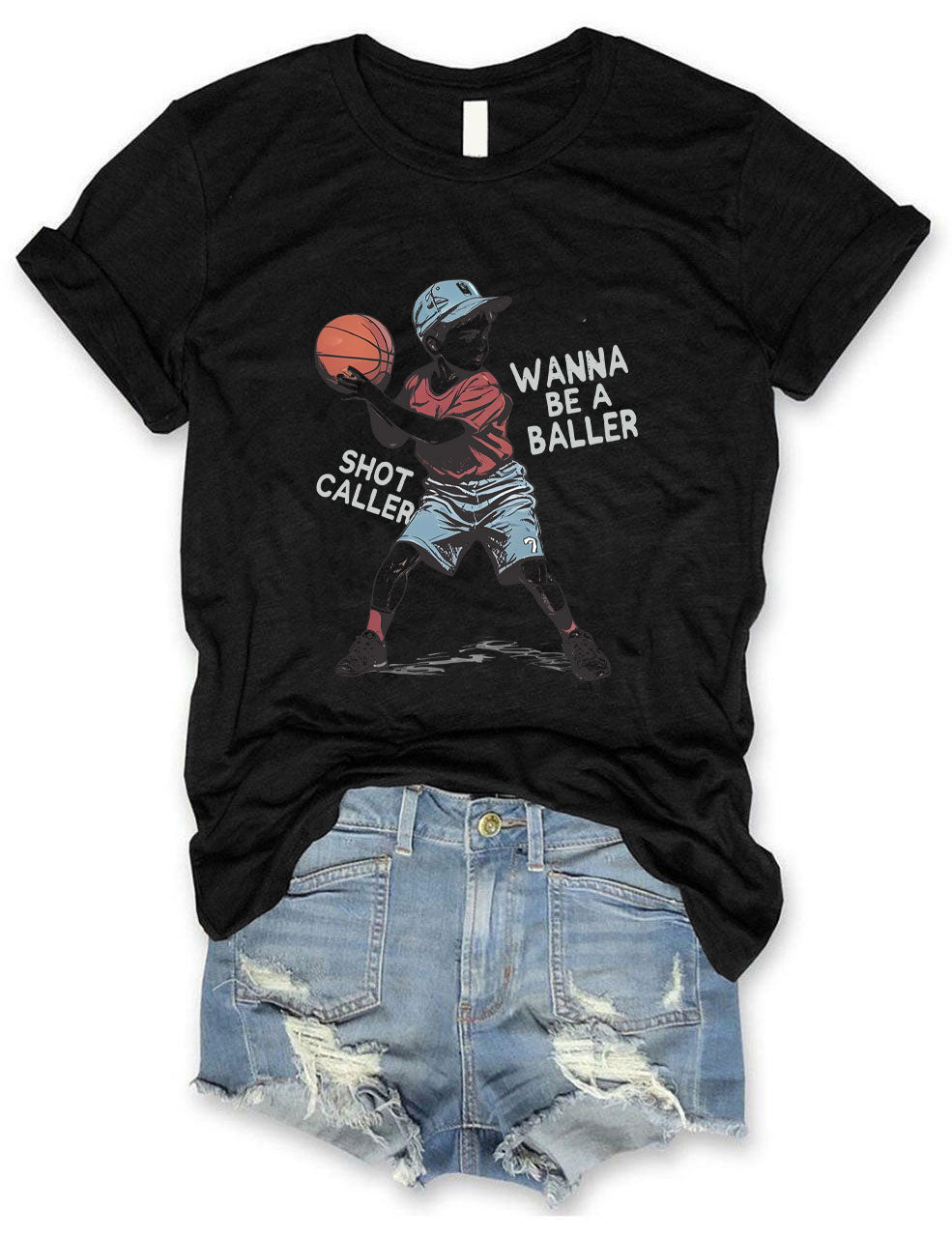 Wanna be a baller shot caller Basketball T-shirt