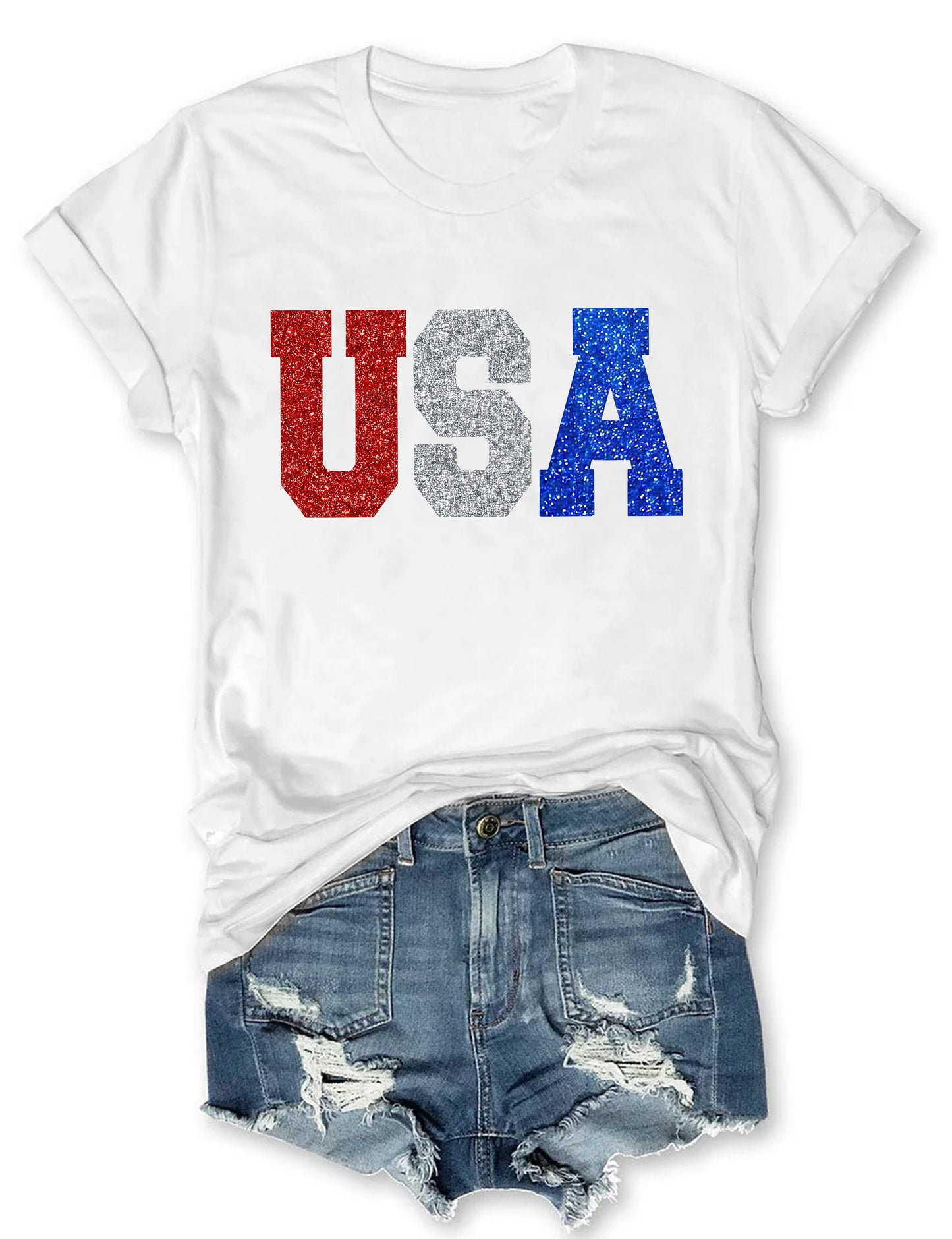 Glitter USA 4th Of July T-shirt