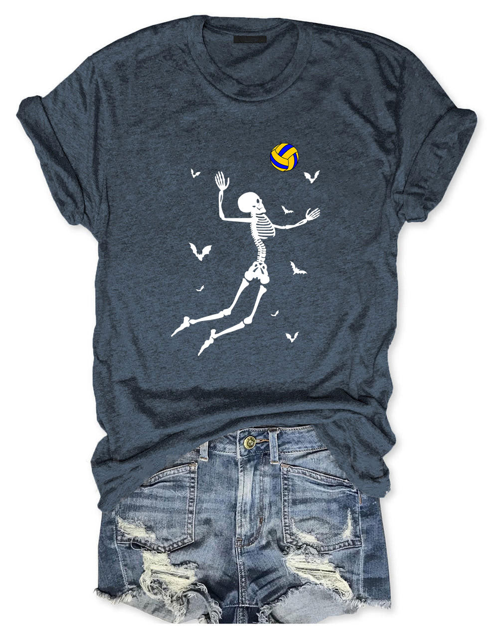 Dancing Skeletons Funny Halloween Volleyball T-shirt