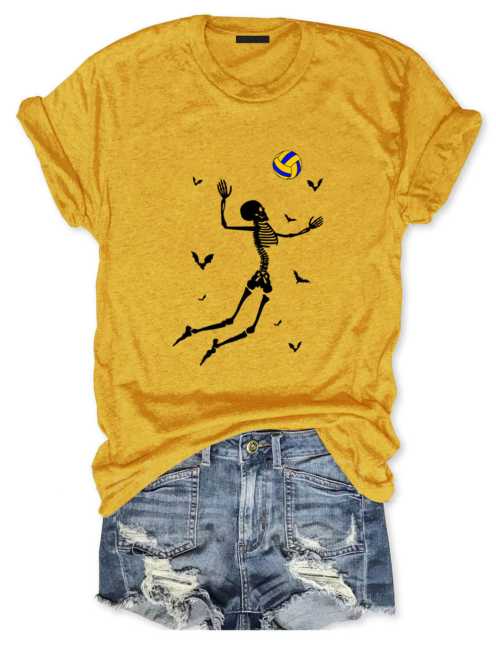 Dancing Skeletons Funny Halloween Volleyball T-shirt