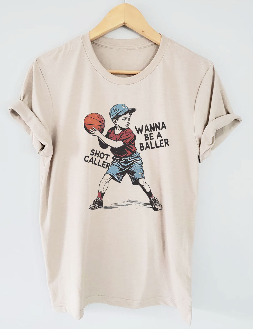 Wanna be a baller shot caller Basketball T-shirt