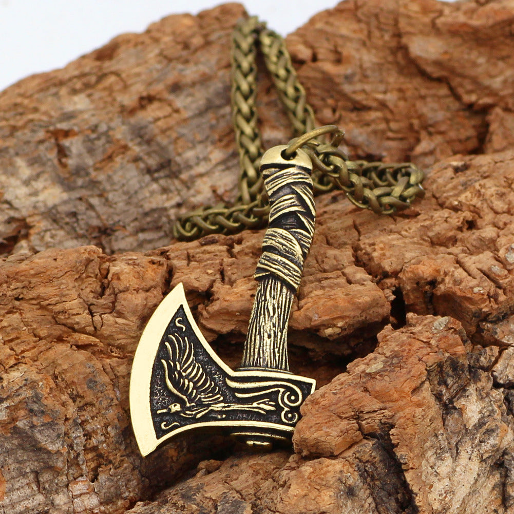 Viking Jewelry Celtic Wolf Axe Designer Men's Necklace Trendy Accessories Halloween