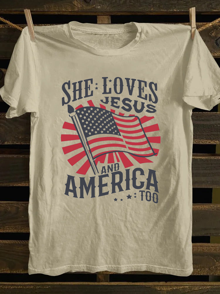She Loves Jesus And America Too T-shirt