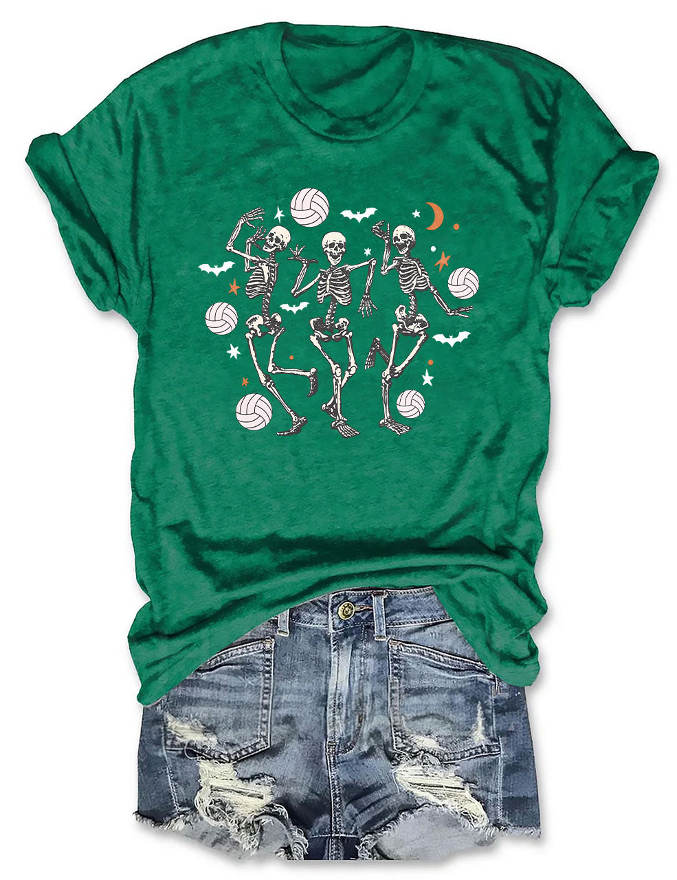 Dancing Skeletons Funny Halloween Volleyball T-shirt