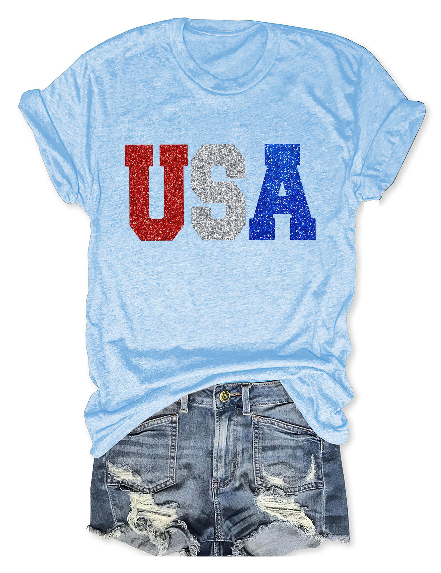 Glitter USA 4th Of July T-shirt