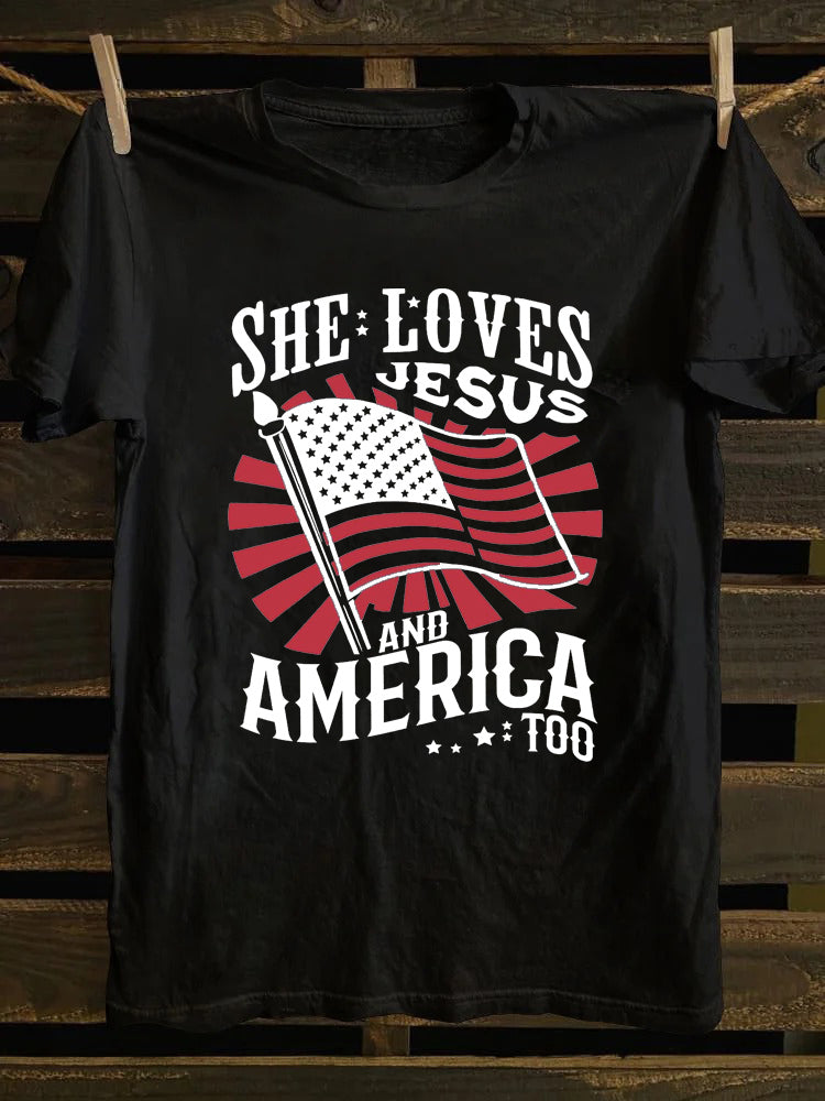 She Loves Jesus And America Too T-shirt