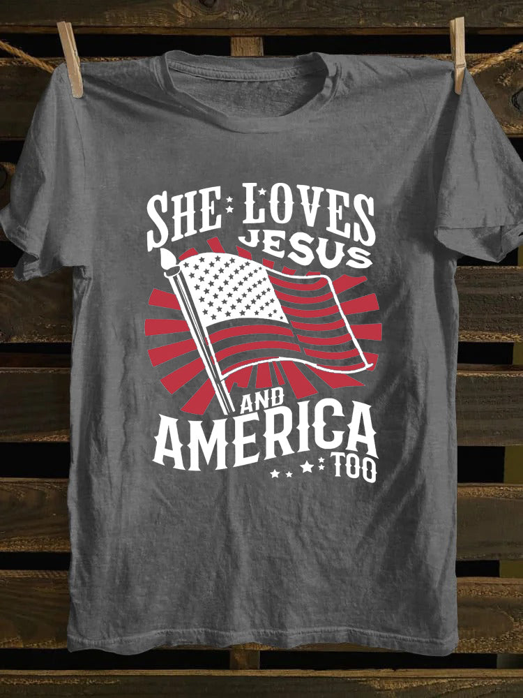 She Loves Jesus And America Too T-shirt