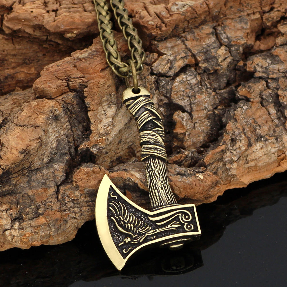 Viking Jewelry Celtic Wolf Axe Designer Men's Necklace Trendy Accessories Halloween