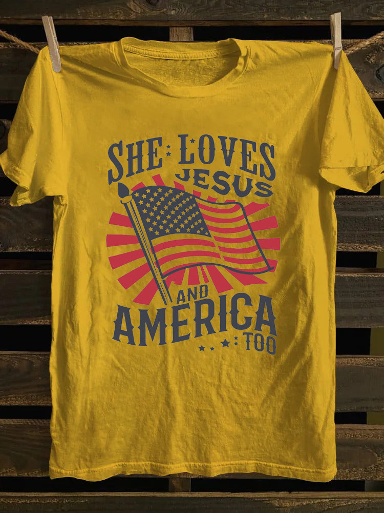 She Loves Jesus And America Too T-shirt