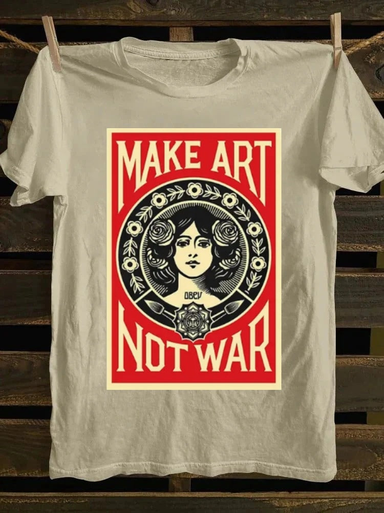Retro punk rock T-shirt - "Create Art, not War" rock T-shirt