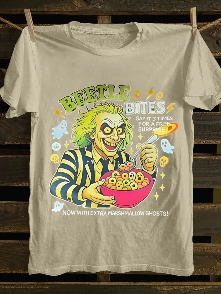 Beetle Bites Halloween Printed Unisex Oversized T-shirt