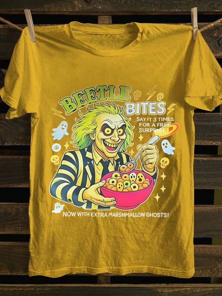 Beetle Bites Halloween Printed Unisex Oversized T-shirt