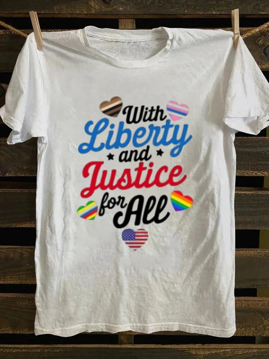 With Liberty And Justice For All T-shirt Retro