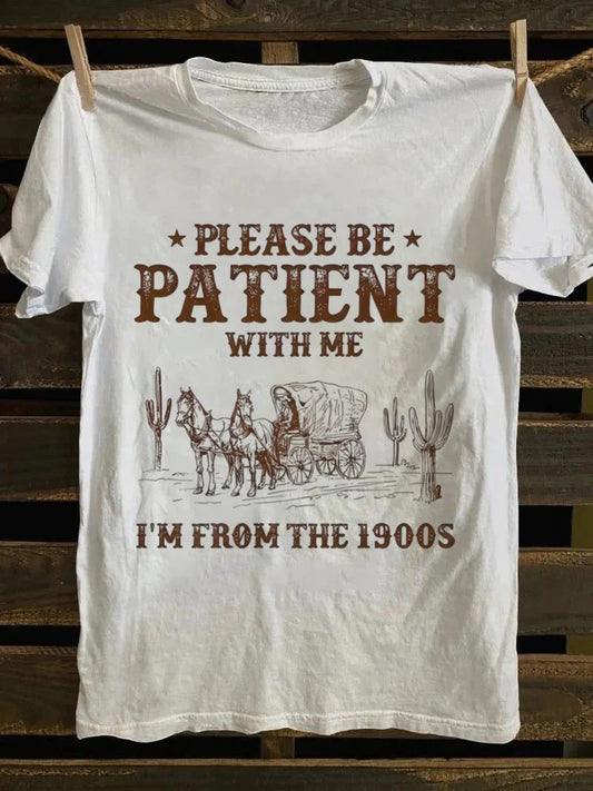Retro school punk rock band printed design pattern T-shirt