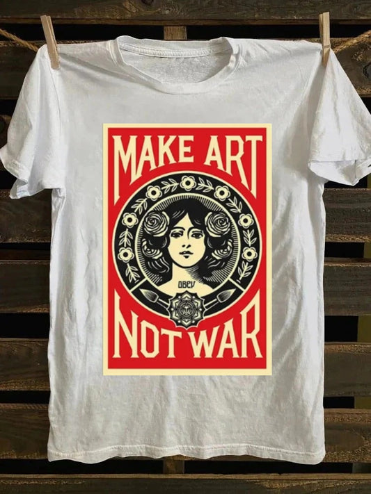 Retro punk rock T-shirt - "Create Art, not War" rock T-shirt