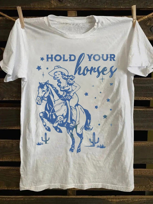 Hold Your Horses Comfort Colors retro T-Shirt