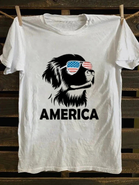 Golden Retriever America 4th Of July T-shirt Retro