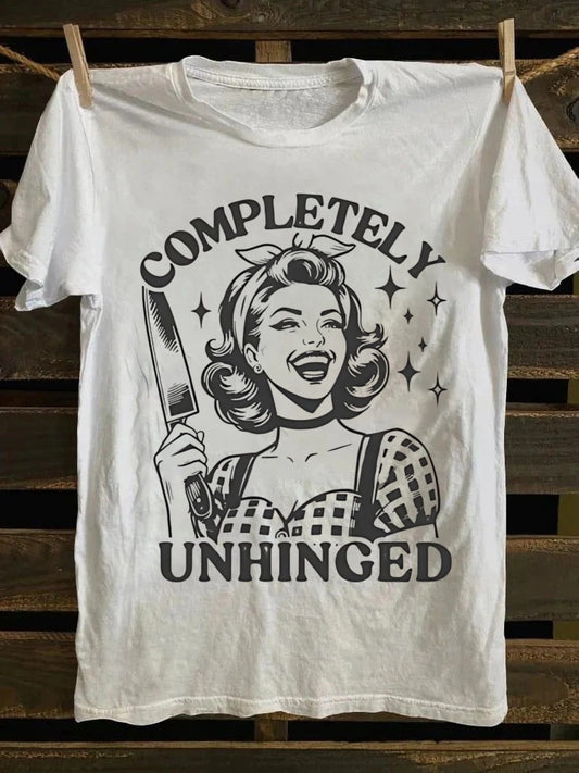 Retro "Chaotic Neutral" Smiley Print T-shirt