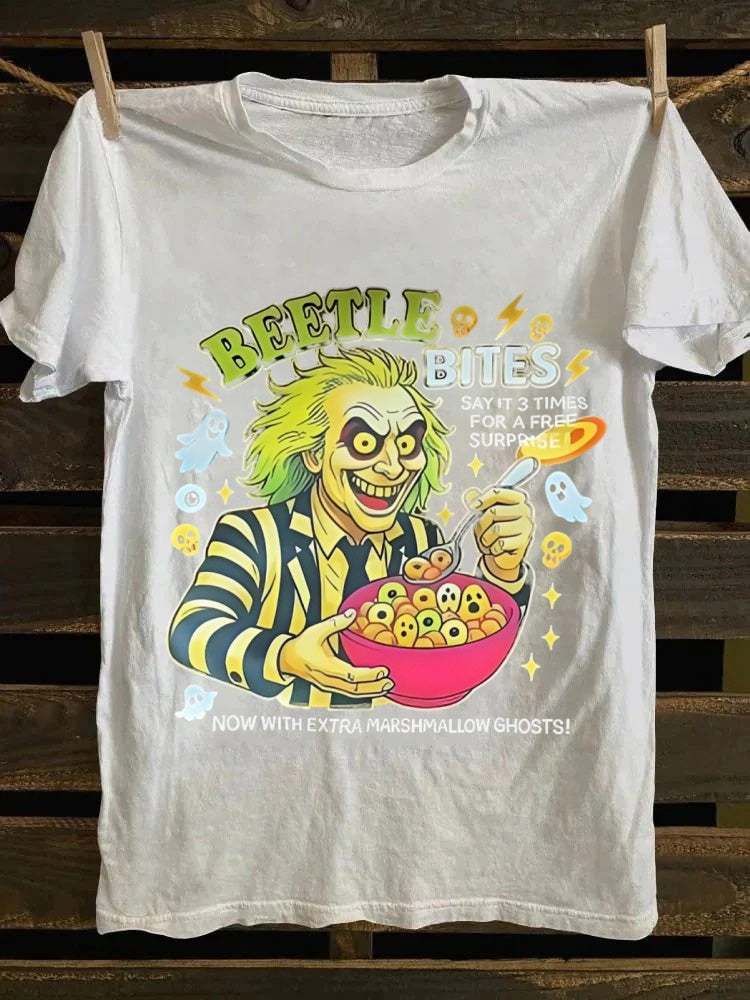 Beetle Bites Halloween Printed Unisex Oversized T-shirt