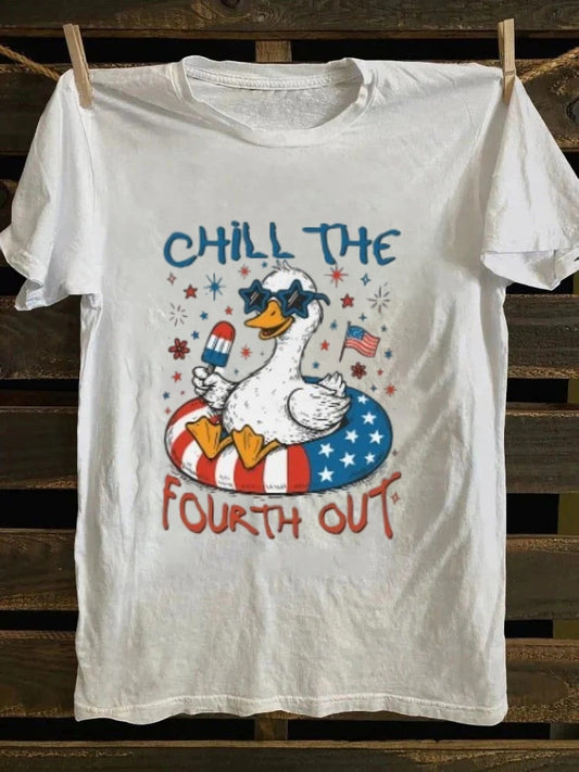 Chill The Fourth Out T-shirt Retro