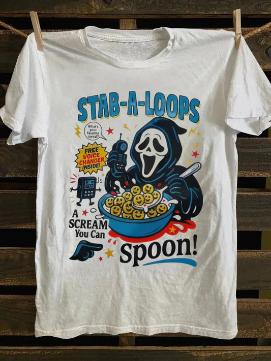 Stab-A-Loops Printed Unisex Oversized Halloween T-shirt