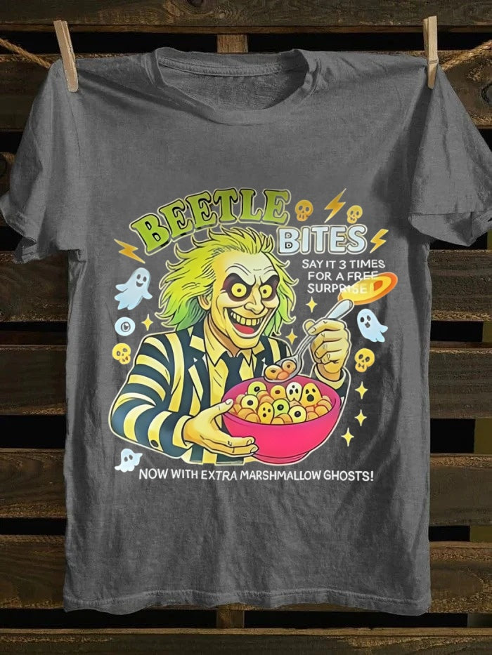 Beetle Bites Halloween Printed Unisex Oversized T-shirt