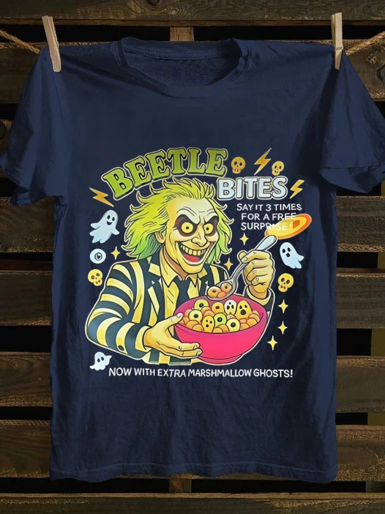 Beetle Bites Halloween Printed Unisex Oversized T-shirt