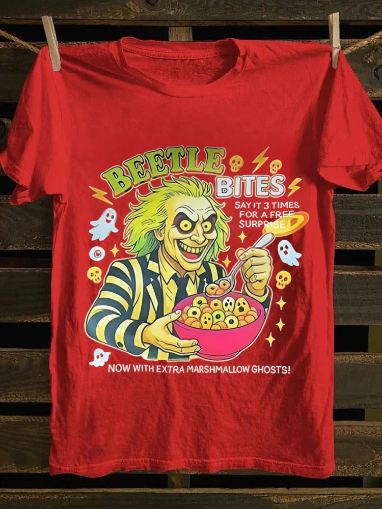 Beetle Bites Halloween Printed Unisex Oversized T-shirt