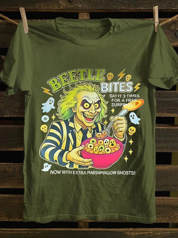 Beetle Bites Halloween Printed Unisex Oversized T-shirt