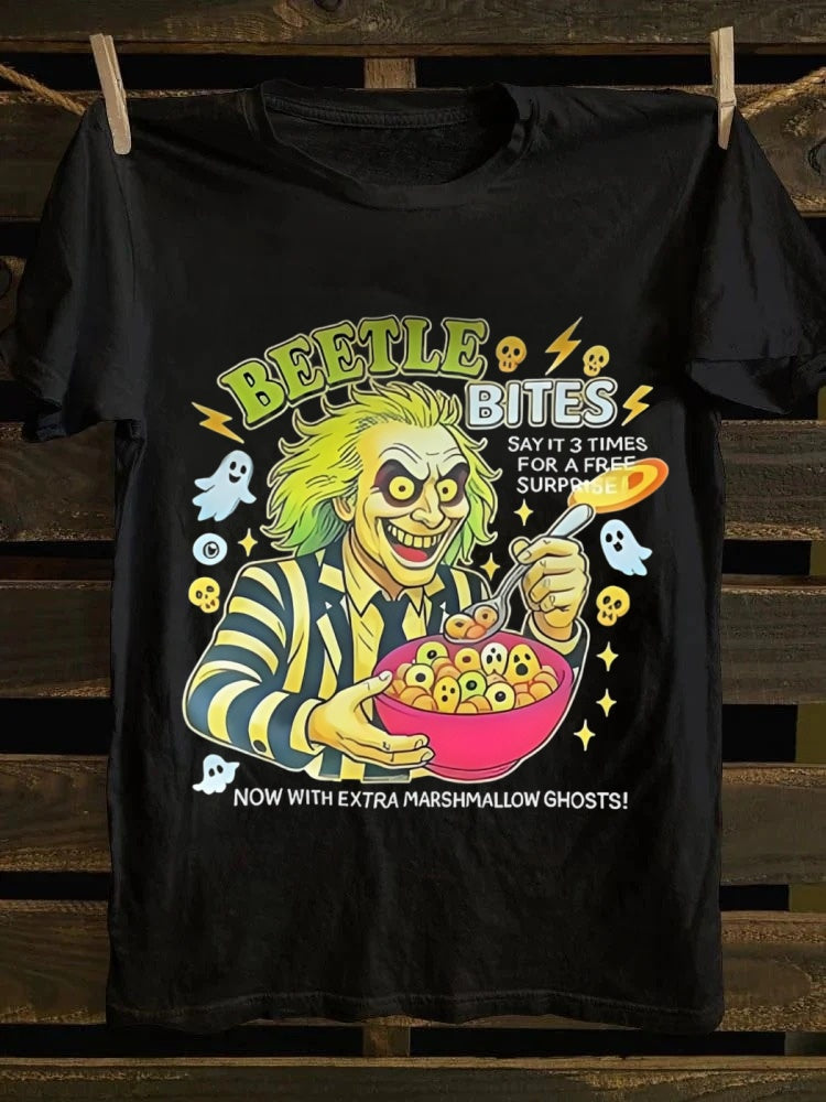 Beetle Bites Halloween Printed Unisex Oversized T-shirt
