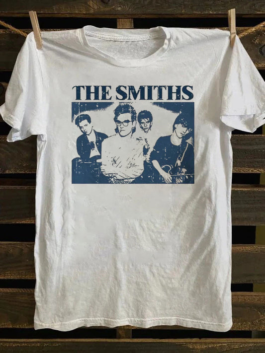 Retro school The Smiths,Casual Short Sleeve with Punk Rock Band TV Poster Design T-shirt