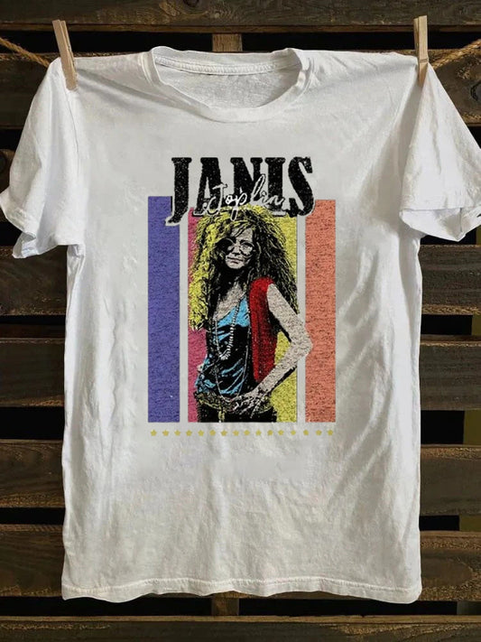 Retro school Vintage Punk Rock Janis Joplin T-shirt