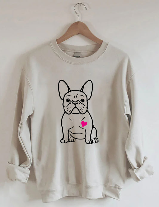 French Bulldog Heart Sweatshirt
