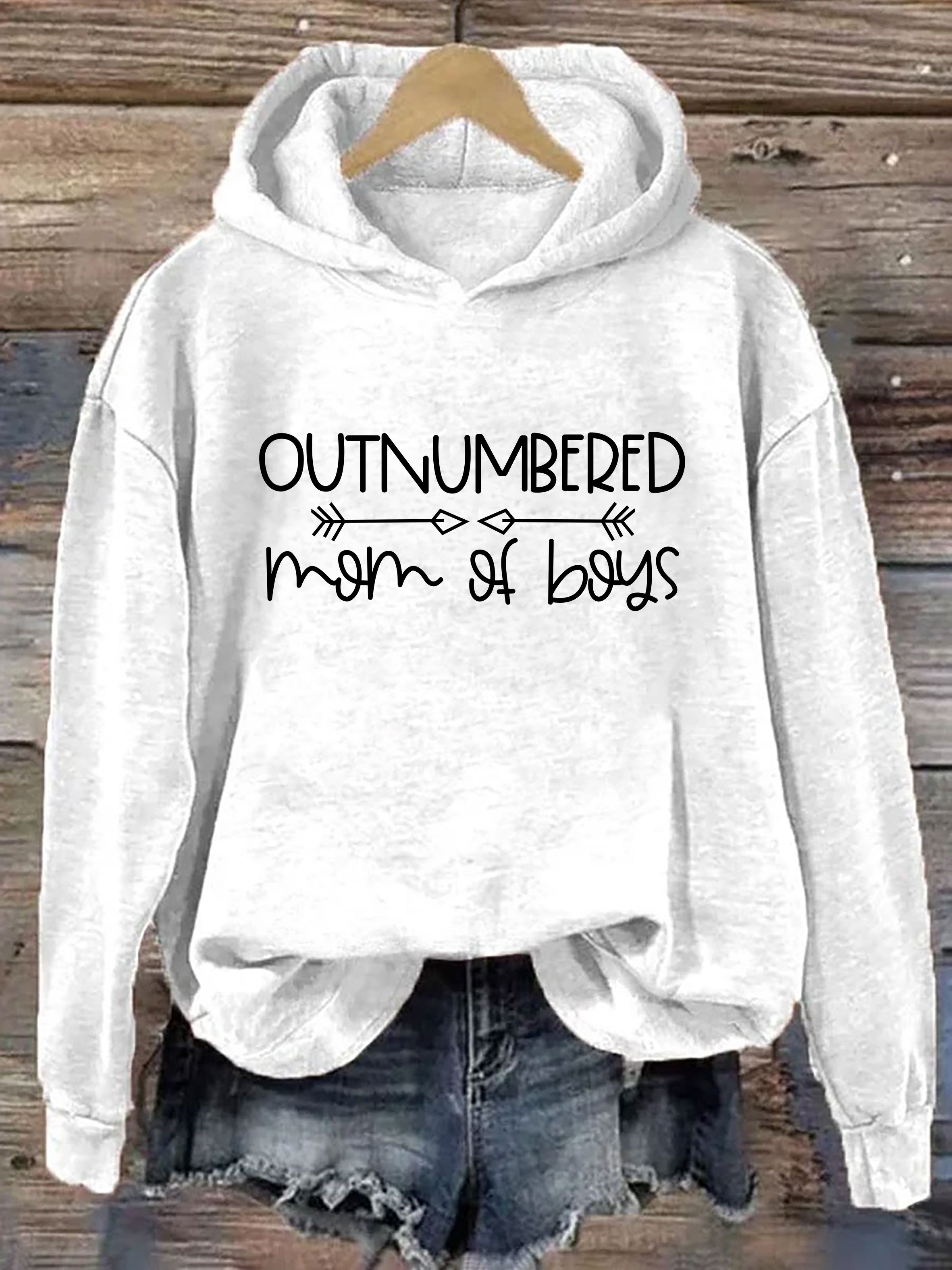 Outnumbered Mom Of Boys Hoodie
