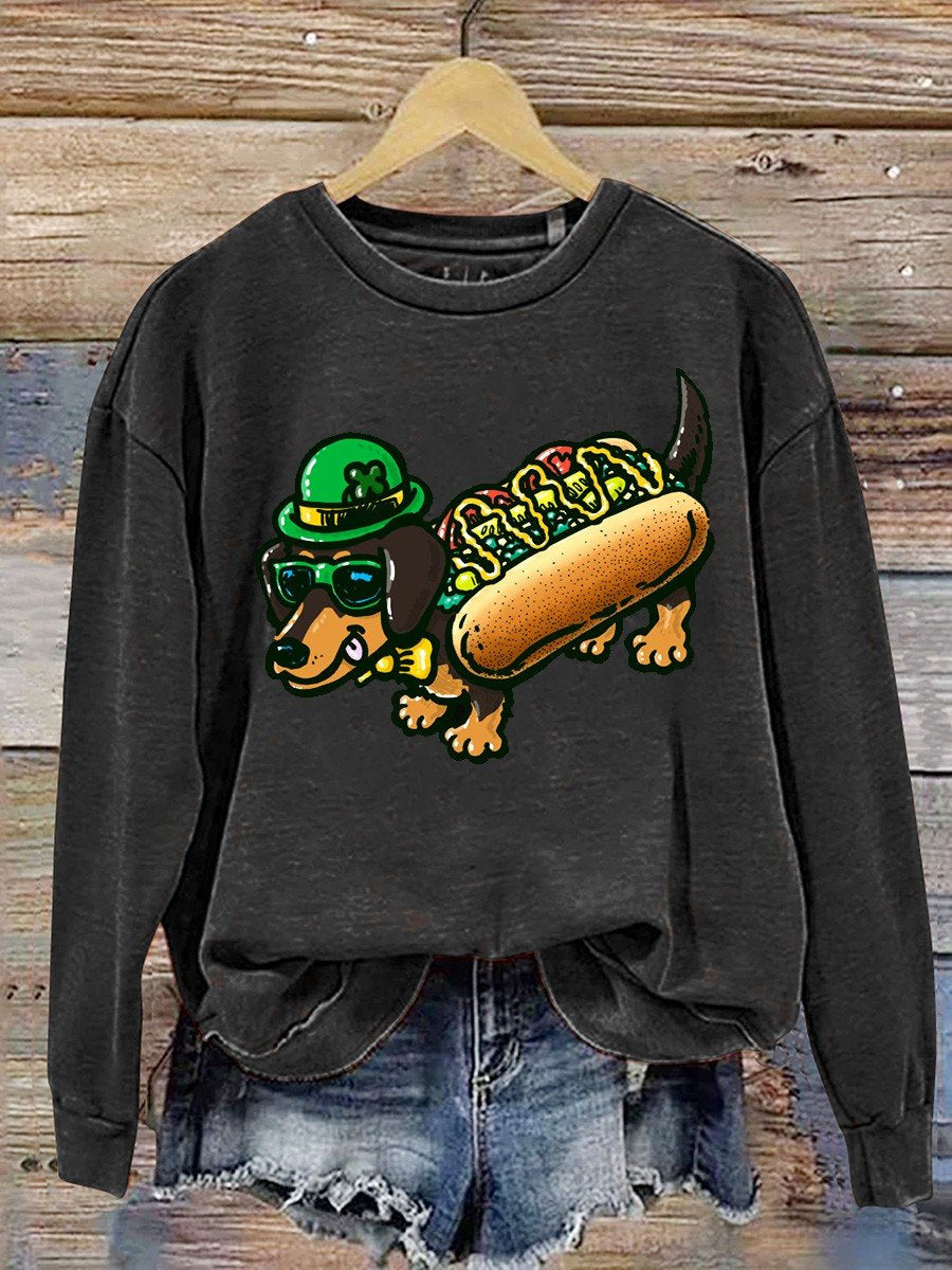 St Patricks Day Chicago Dog  Casual  Sweatshirt
