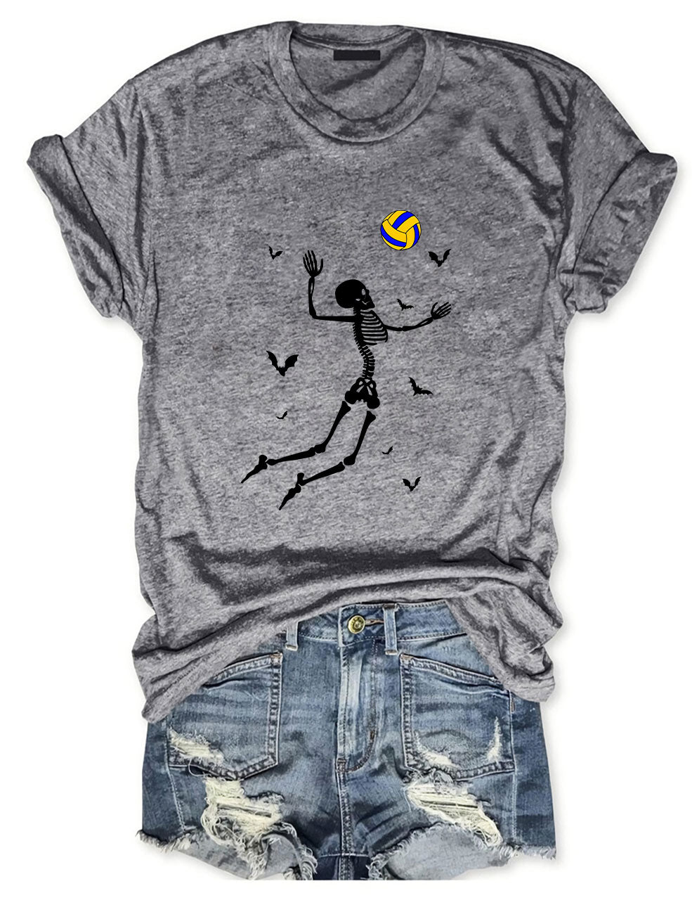 Dancing Skeletons Funny Halloween Volleyball T-shirt