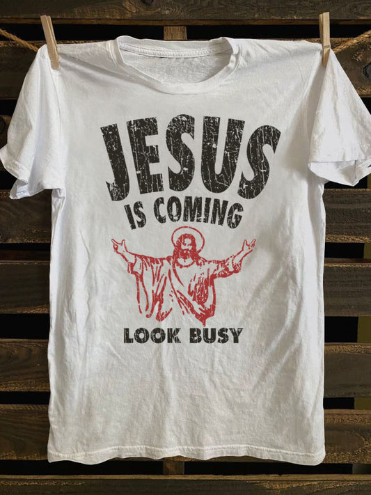 Jesus Is Coming Look Busy 1992 T-shirt