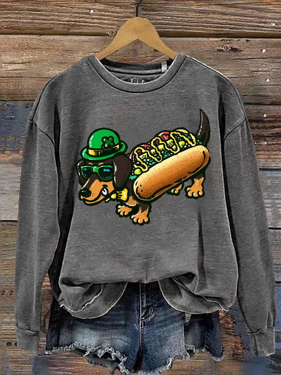St Patricks Day Chicago Dog  Casual  Sweatshirt