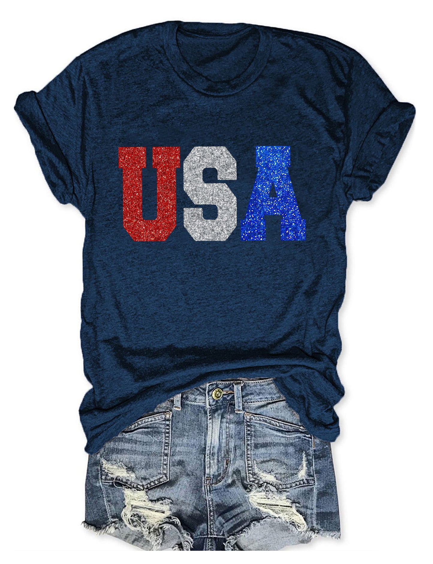 Glitter USA 4th Of July T-shirt