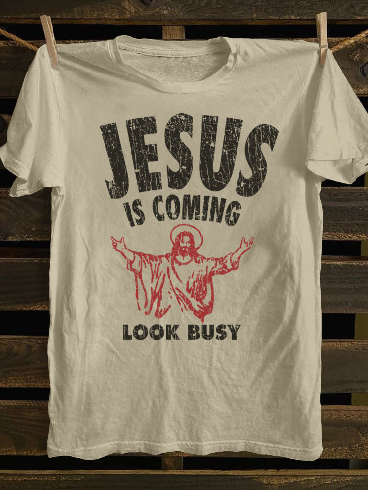 Jesus Is Coming Look Busy 1992 T-shirt