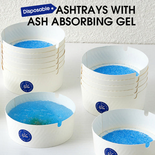 Disposable Ashtrays with Ash Absorbing Gel
